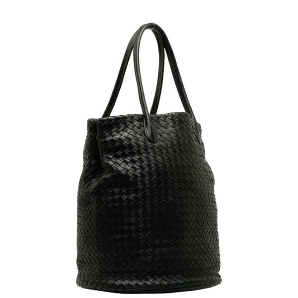 228 37393 2 Bottega Veneta Intrecciato Tote Bag Shoulder Bag Black Leather