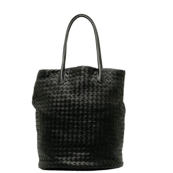 228 37393 3 Bottega Veneta Intrecciato Tote Bag Shoulder Bag Black Leather