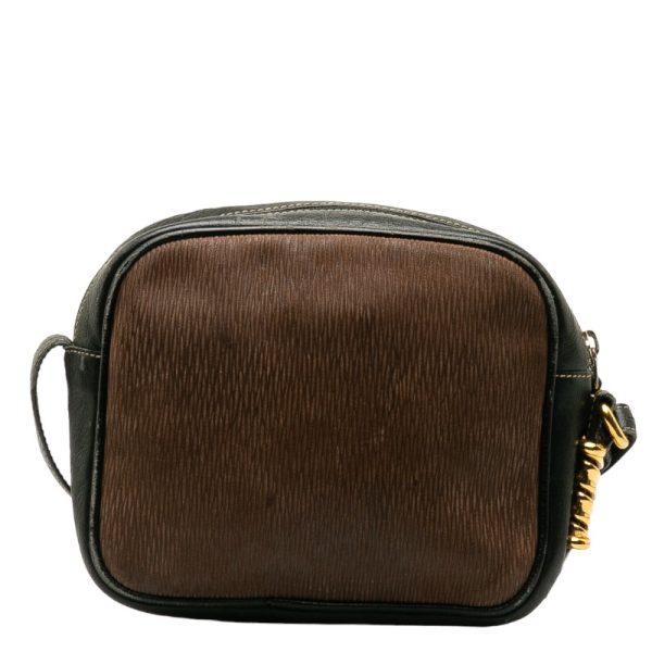 228 37435 3 LOEWE Vintage Velazquez Gold Hardware Crossbody Shoulder Bag Black Brown Leather Suede