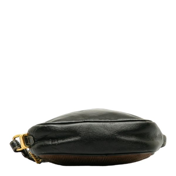 228 37435 4 LOEWE Vintage Velazquez Gold Hardware Crossbody Shoulder Bag Black Brown Leather Suede