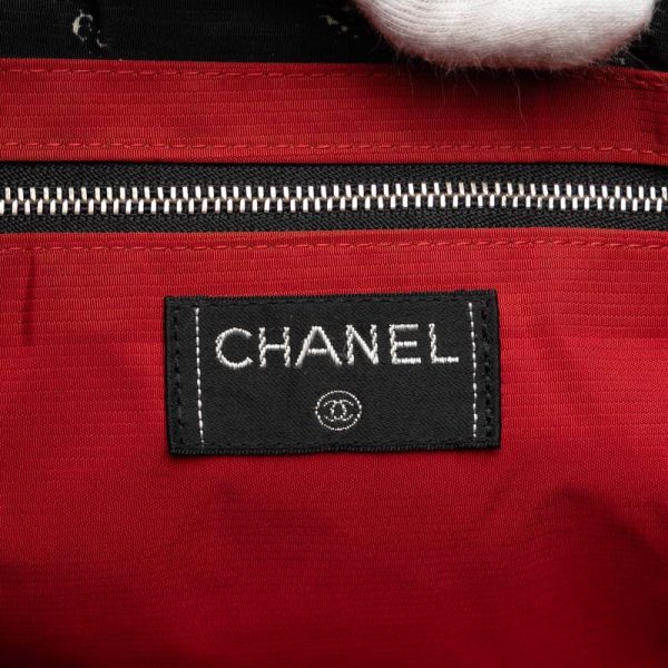 228 38928 8 CHANEL Travel Line Tote Bag Shoulder Bag Black Nylon