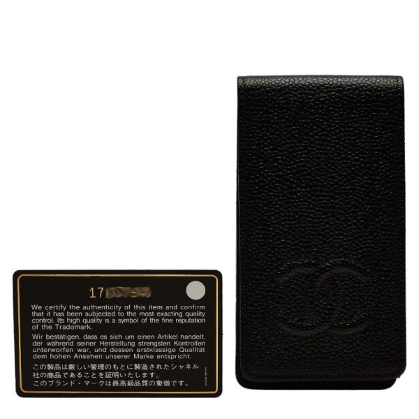 228 39843 9 CHANEL Cocomark iPhone 4 Smartphone Case Black Caviar Skin