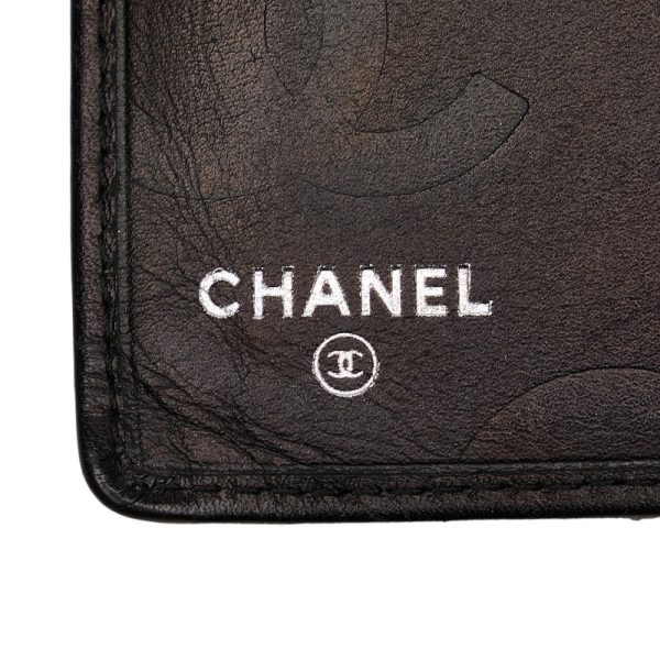 228 39859 9 CHANEL Cambon Line Coco Mark Long Wallet Black