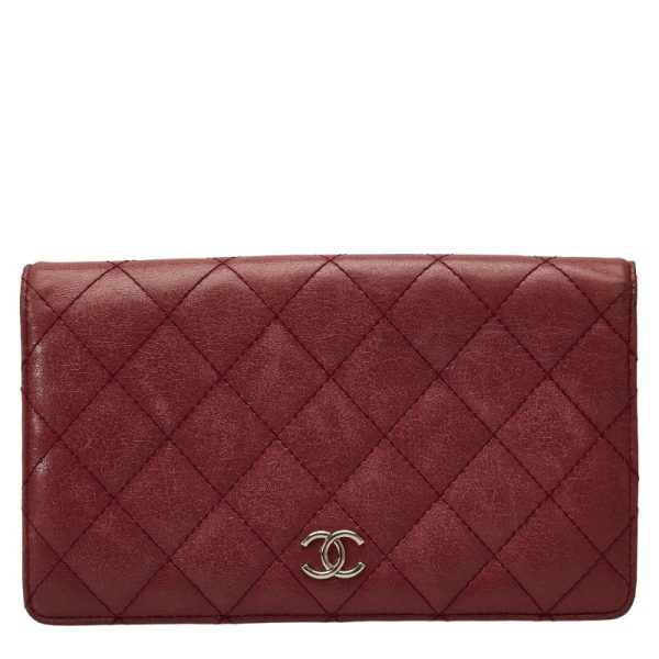 228 39888 1 CHANEL Matelasse Cocomark Long Wallet Pink Leather