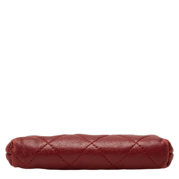 228 39901 4 CHANEL Matelasse Cocomark Coin Case Wine Red Lambskin