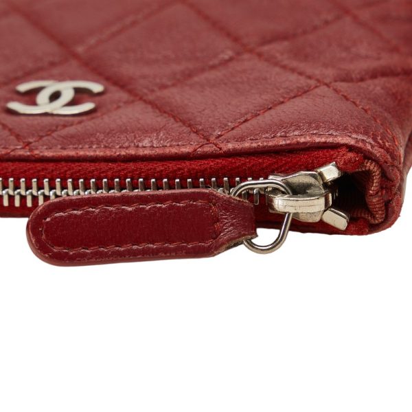 228 39901 5 CHANEL Matelasse Cocomark Coin Case Wine Red Lambskin