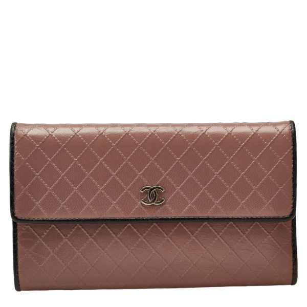 228 39907 1 CHANEL Bicolore Cocomark wallet bi fold long wallet pink