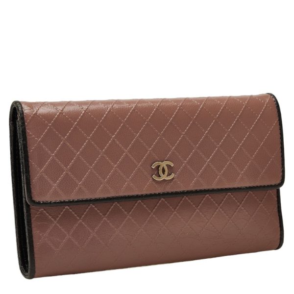 228 39907 2 CHANEL Bicolore Cocomark wallet bi fold long wallet pink