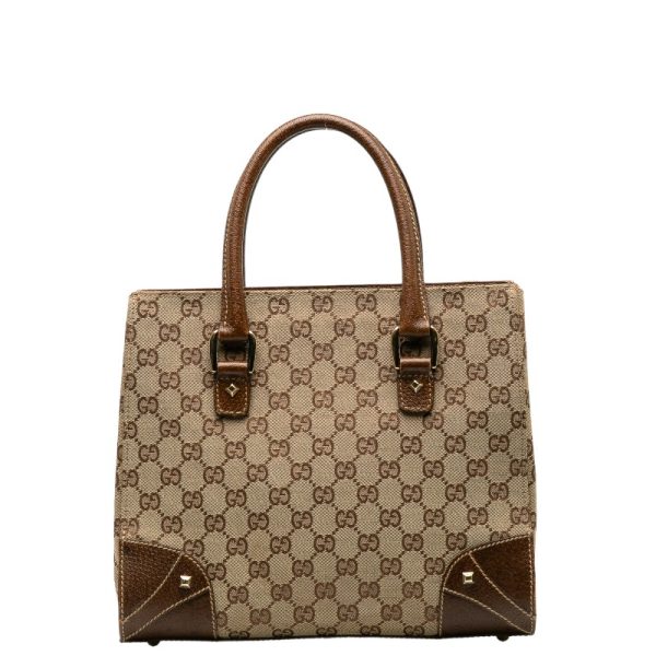 228 40464 1 Gucci GG Canvas Handbag 120895 Beige Canvas Leather