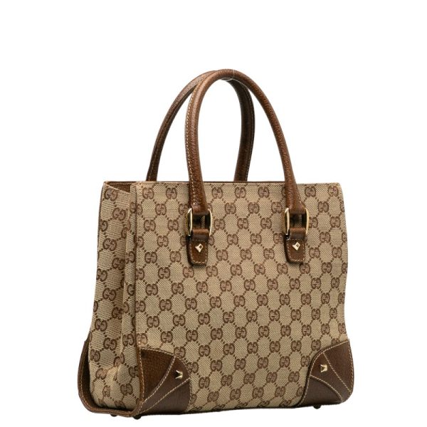 228 40464 2 Gucci GG Canvas Handbag 120895 Beige Canvas Leather