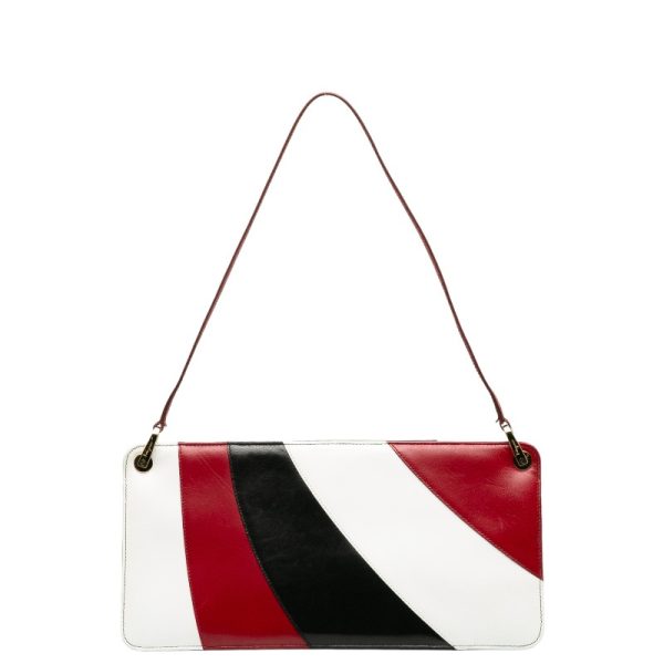 228 40489 1 Salvatore Ferragamo Pouch White Red Black Leather