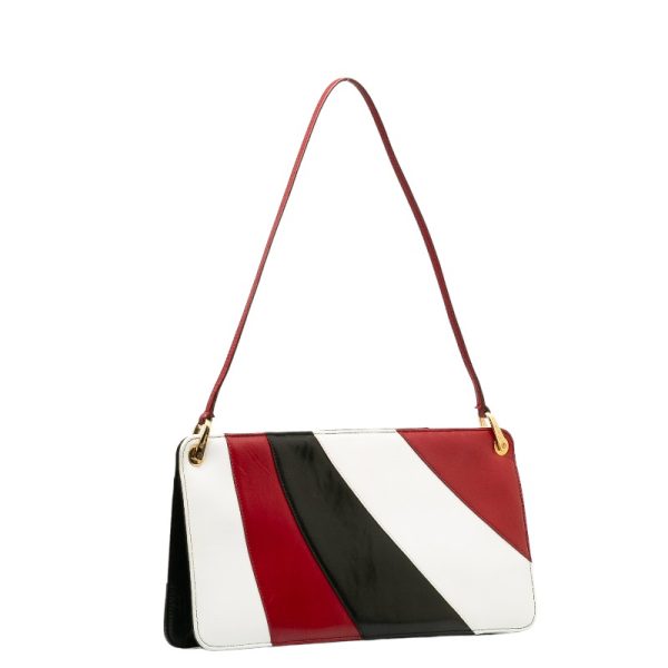 228 40489 2 Salvatore Ferragamo Pouch White Red Black Leather