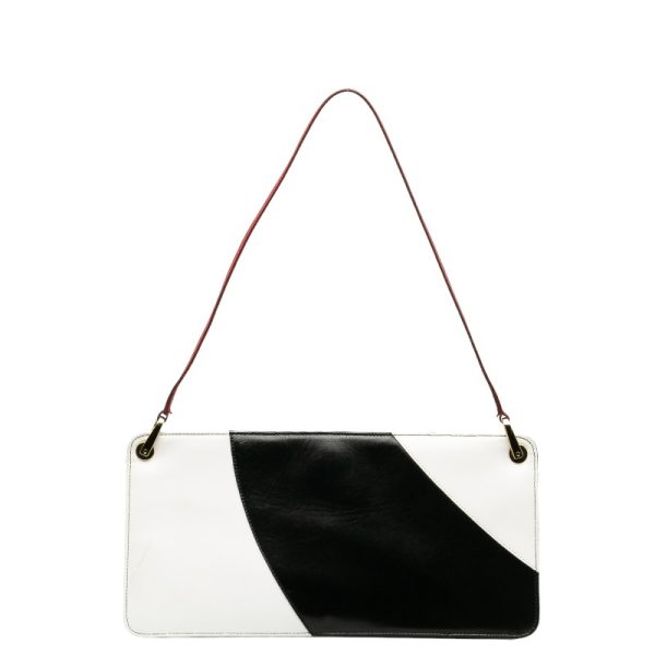 228 40489 3 Salvatore Ferragamo Pouch White Red Black Leather