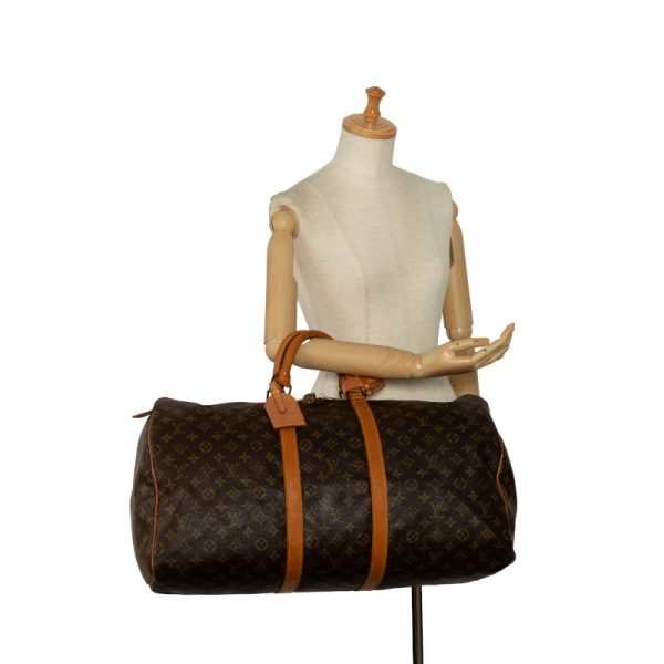 228 40491 11 Louis Vuitton Monogram Keepall 55 Travel Bag M41424 Brown