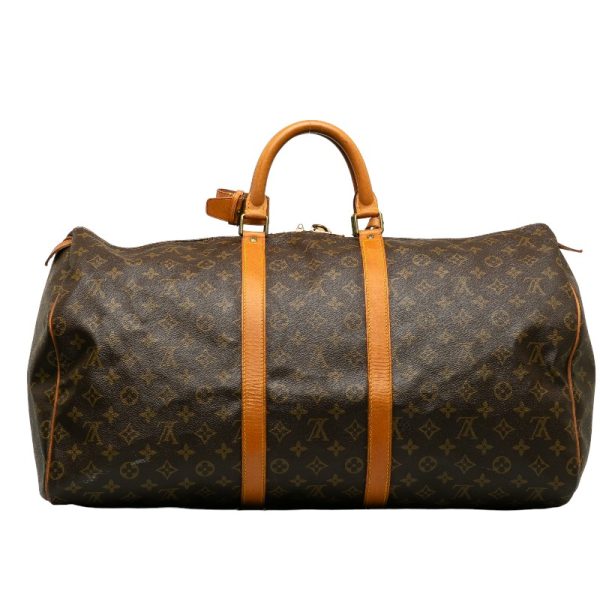 228 40491 3 Louis Vuitton Monogram Keepall 55 Travel Bag M41424 Brown