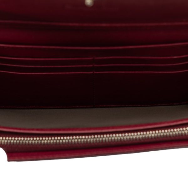 228 40528 6 Dior Trotter Long Wallet Bordeaux Wine Red Enamel