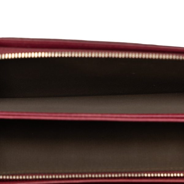 228 40528 7 Dior Trotter Long Wallet Bordeaux Wine Red Enamel