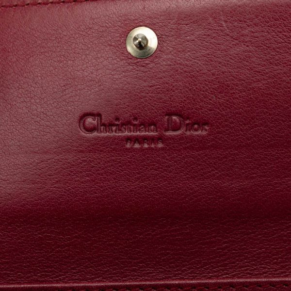 228 40528 9 Dior Trotter Long Wallet Bordeaux Wine Red Enamel