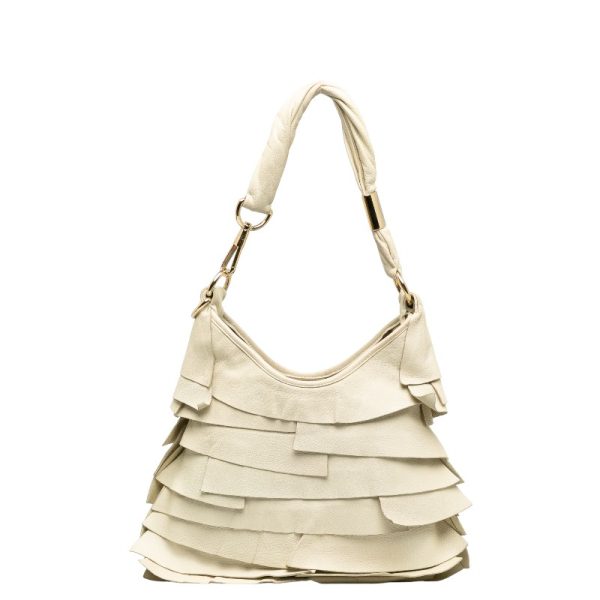 228 40536 3 Saint Laurent Saint Tropez One Shoulder Bag White Leather