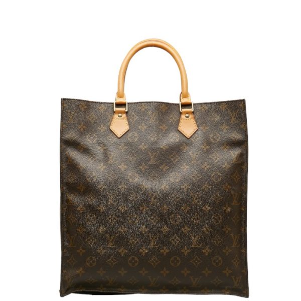 228 42076 1 Louis Vuitton Monogram Sac Pla Handbag Tote Bag M51140 Brown PVC Leather