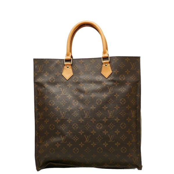 228 42076 3 Louis Vuitton Monogram Sac Pla Handbag Tote Bag M51140 Brown PVC Leather