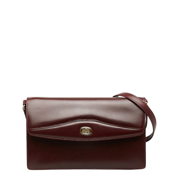 228 42938 1 Gucci Vintage GG Logo Shoulder Bag Wine Red