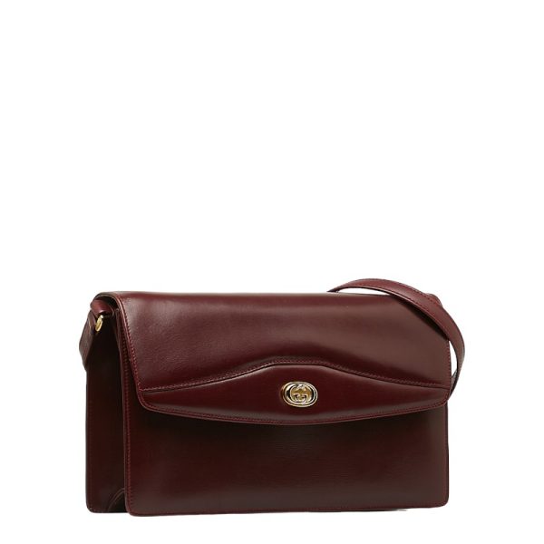 228 42938 2 Gucci Vintage GG Logo Shoulder Bag Wine Red