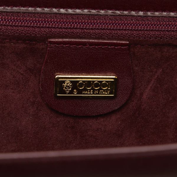 228 42938 7 Gucci Vintage GG Logo Shoulder Bag Wine Red