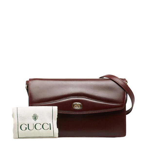 228 42938 9 Gucci Vintage GG Logo Shoulder Bag Wine Red