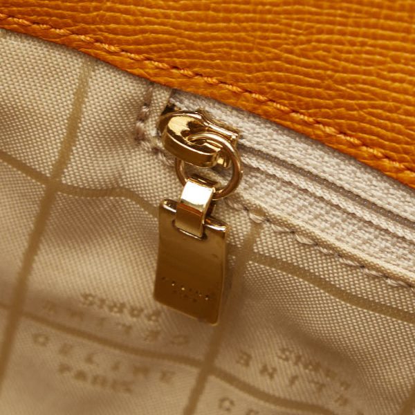 228 42945 6 Celine Handbag Tote Bag Orange Leather