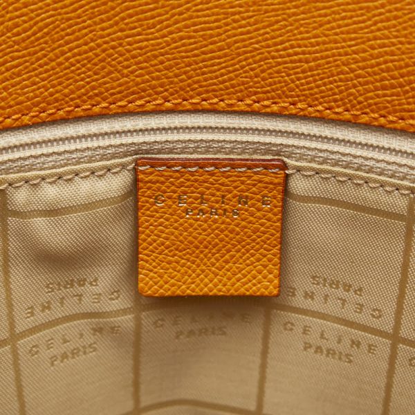 228 42945 7 Celine Handbag Tote Bag Orange Leather