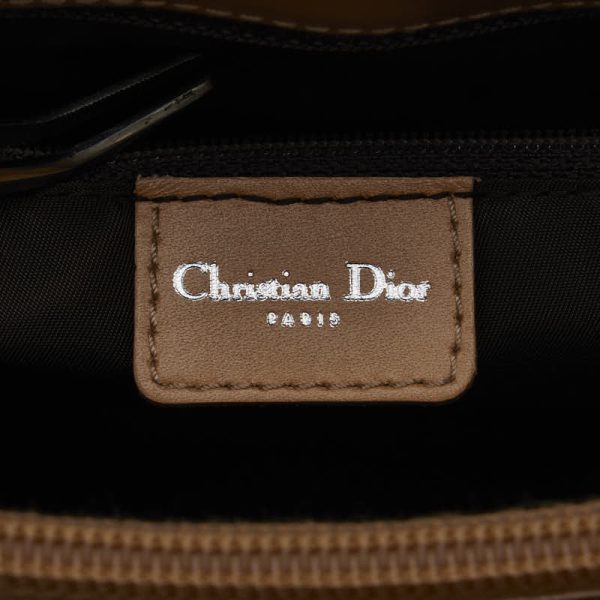 228 43755 9 Dior Trotter Handbag Brown Beige Canvas Leather