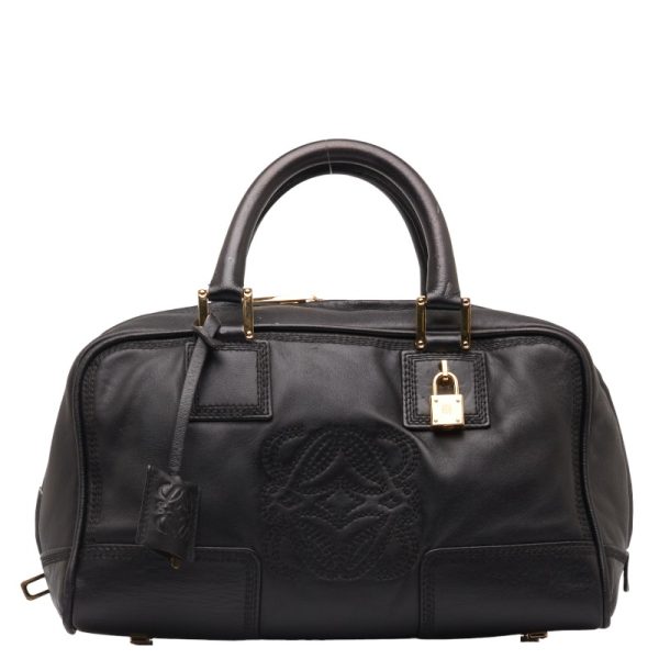 228 43769 1 LOEWE Amazona 28 Anagram Handbag Black Leather