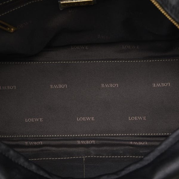 228 43769 6 LOEWE Amazona 28 Anagram Handbag Black Leather