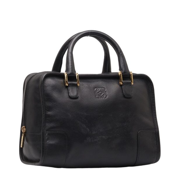 228 43775 2 LOEWE Amazona 28 Anagram Handbag Black Leather