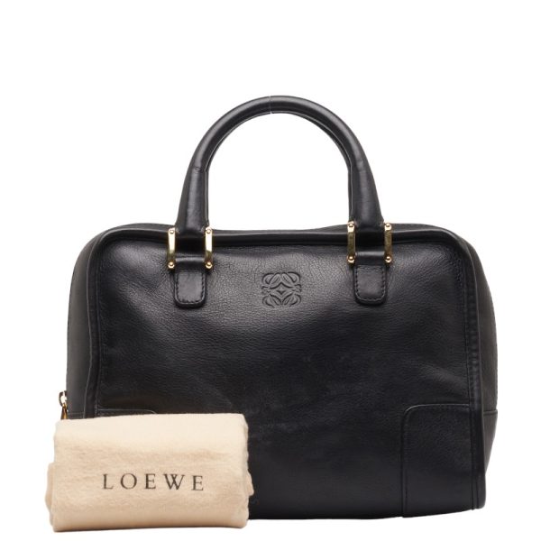 228 43775 9 LOEWE Amazona 28 Anagram Handbag Black Leather