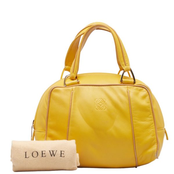 228 43776 13 LOEWE Anagram Mini Handbag Yellow Leather