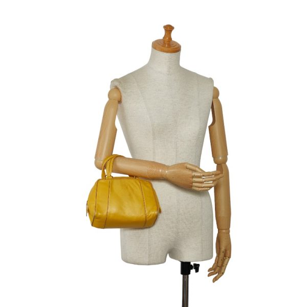 228 43776 14 LOEWE Anagram Mini Handbag Yellow Leather