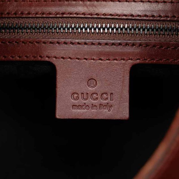 228 46611 10 Gucci Wood One Shoulder Bag Wine Red Leather