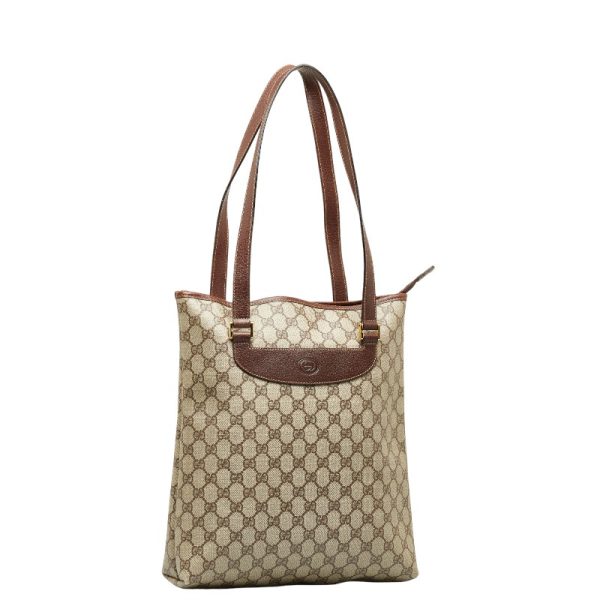 228 46646 2 Gucci Old Gucci GG Plus Tote Bag Beige Brown PVC Leather