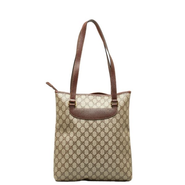 228 46646 3 Gucci Old Gucci GG Plus Tote Bag Beige Brown PVC Leather