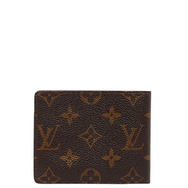 228 48019 3 Louis Vuitton Monogram Portobier 9 Cult Bifold Wallet Brown