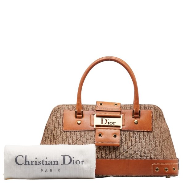 228 48050 14 Dior Trotter Handbag Beige Brown Canvas Leather