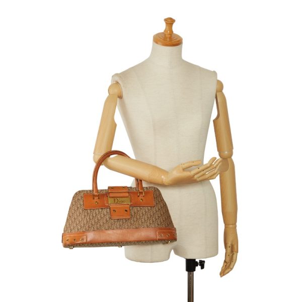 228 48050 15 Dior Trotter Handbag Beige Brown Canvas Leather