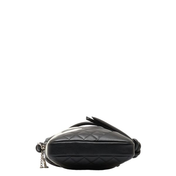 228 48145 4 CHANEL Matelasse Cambon Line Crossbody Shoulder Bag Black Leather