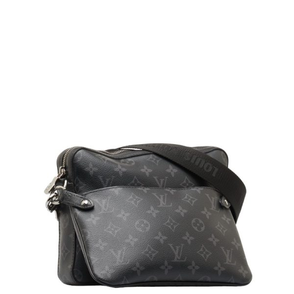 228 48804 2 Louis Vuitton Eclipse Reverse Trio Messenger Shoulder Bag Black