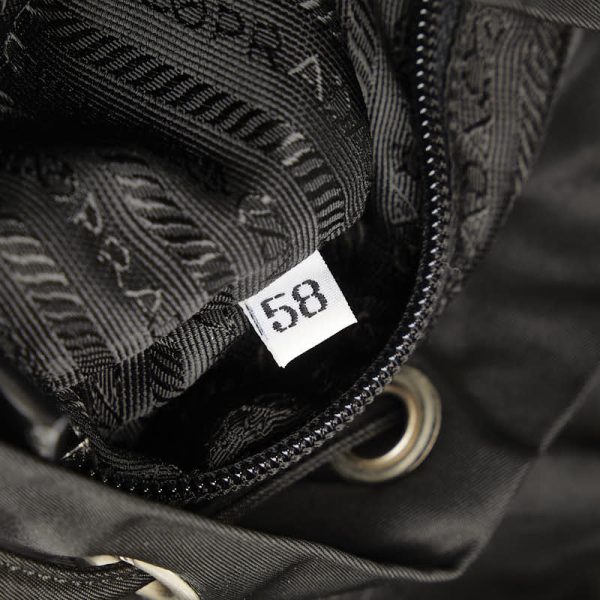 228 51901 10 PRADA Triangle Logo Plate Testu Rucksack Backpack Black Nylon Leather