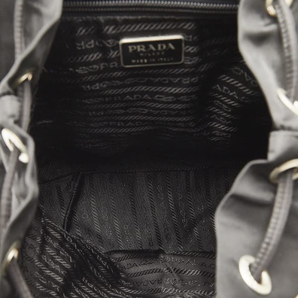 228 51901 7 PRADA Triangle Logo Plate Testu Rucksack Backpack Black Nylon Leather