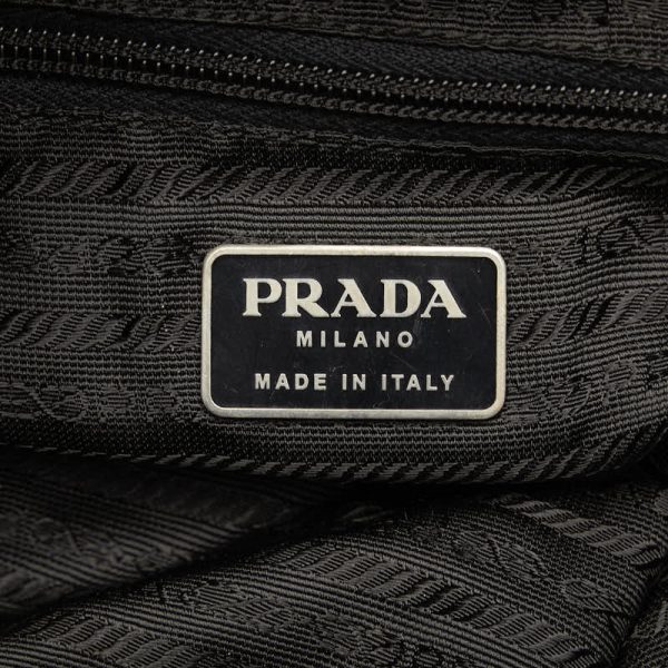 228 51901 9 PRADA Triangle Logo Plate Testu Rucksack Backpack Black Nylon Leather