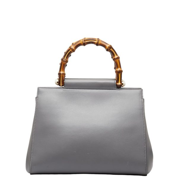 228 51911 3 Gucci Bamboo Nimfair Small Handbag Gray Leather